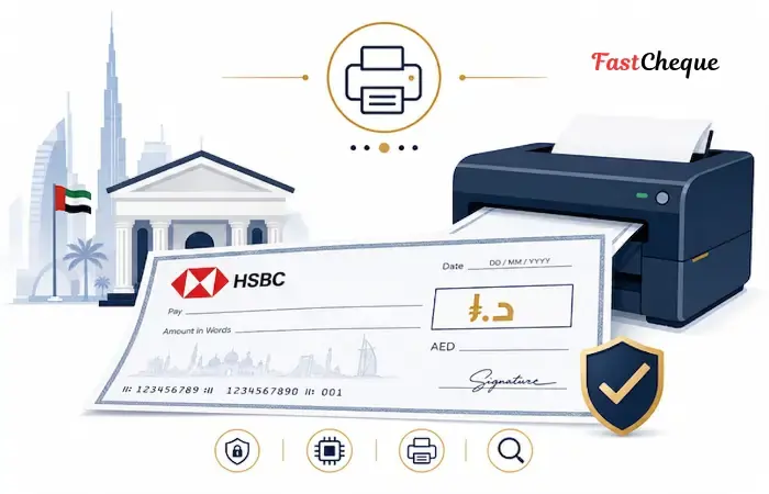 Print cheques any UAE bank