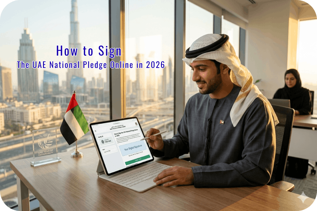 how to sign uae national pledge online
